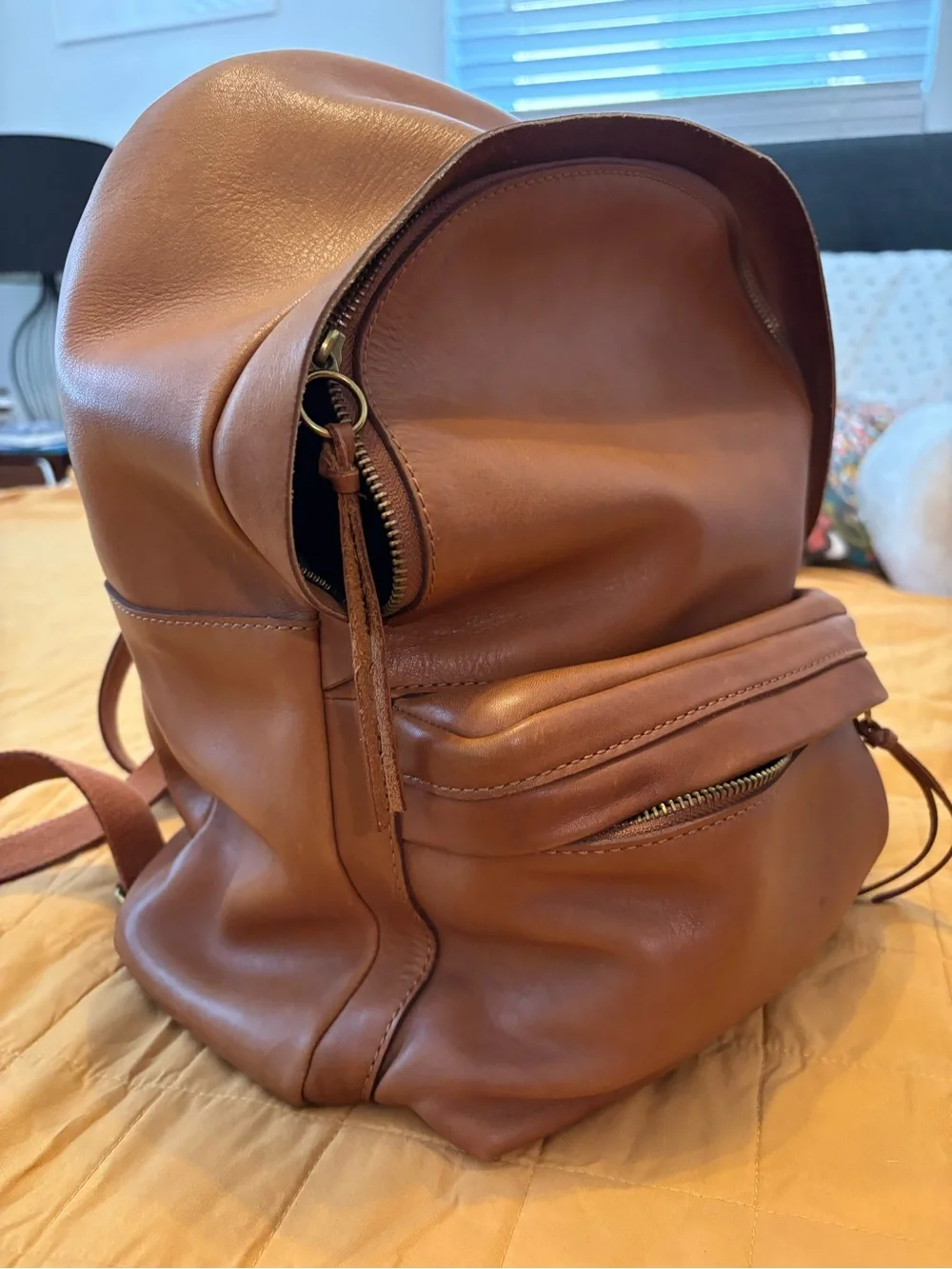 Madewell Cognac Brown Leather Backpack